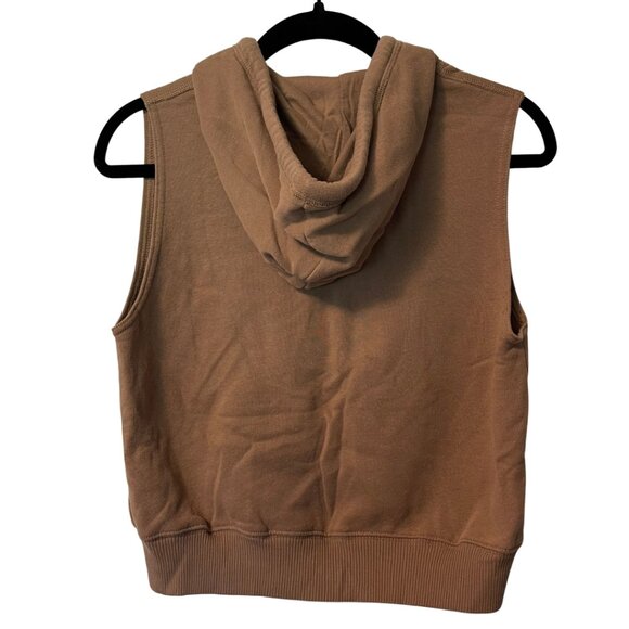 Hollister Sleeveless Zip-Up Hoodie Vest Brown XS - Picture 3 of 4